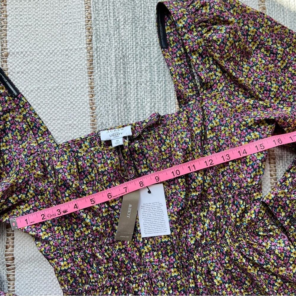 J. Crew Liberty Fabric Busy Izzy Print Cinched-Waist Long Balloon Sleeves Top 10 - Picture 6 of 10